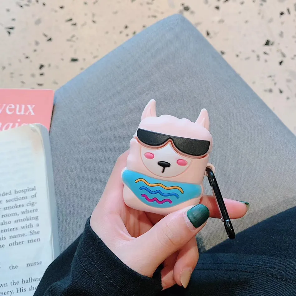 3D Bluetooth чехол для наушников для AirPods, силиконовый чехол с милым мультяшным медведем, аксессуары для Apple Air pods, 2 Чехол, коробка - Цвет: 1139