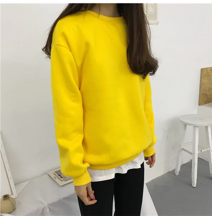Sudaderas mujer,, Harajuku, одноцветная толстовка, женская, с длинным рукавом, с капюшоном, свободная, женские толстовки, свитшоты, повседневный спортивный костюм