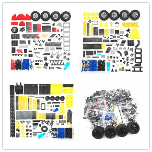 

400-600Pcs+ Technic Gear Blocks Rack Cross Axle Accessory Car Tires Set Truck Connector Toy compatible MOC Bulk Building Bricks