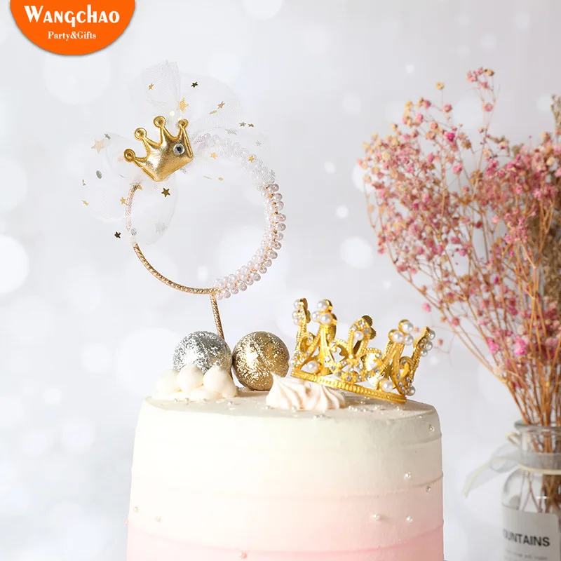 Cake-Topper Crown-Iron Party-Supplies Wedding-Cake-Decoration Prince Happy-Birthday Favors