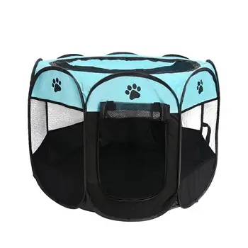 

1Pc Closed Cat Delivery Room Foldable Outdoor Tent Chic Pet Supply (Blue Black)