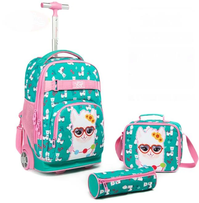 Mochila escolar con ruedas para y niñas, morral escolar con escolares| -