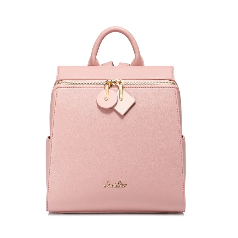 Бренд JUST STAR, женский рюкзак из искусственной кожи, женская модная маленькая сумка на плечо, женский розовый рюкзак для путешествий, высокое качество