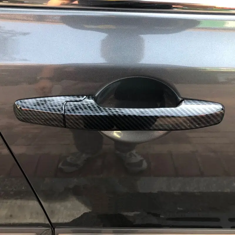Carbon Fiber Chrome Car Door Handle Cover Decor Trim Styling Accessories For Honda Civic 2006 2007 2008 2009 2010 2011