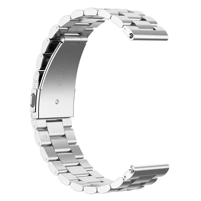 Серебристый 20 мм браслет из нержавеющей стали ремешок для samsung Galaxy Watch Active 2 40/44 мм компрессионный формирующий прочный и прочный - Цвет: Серебристый