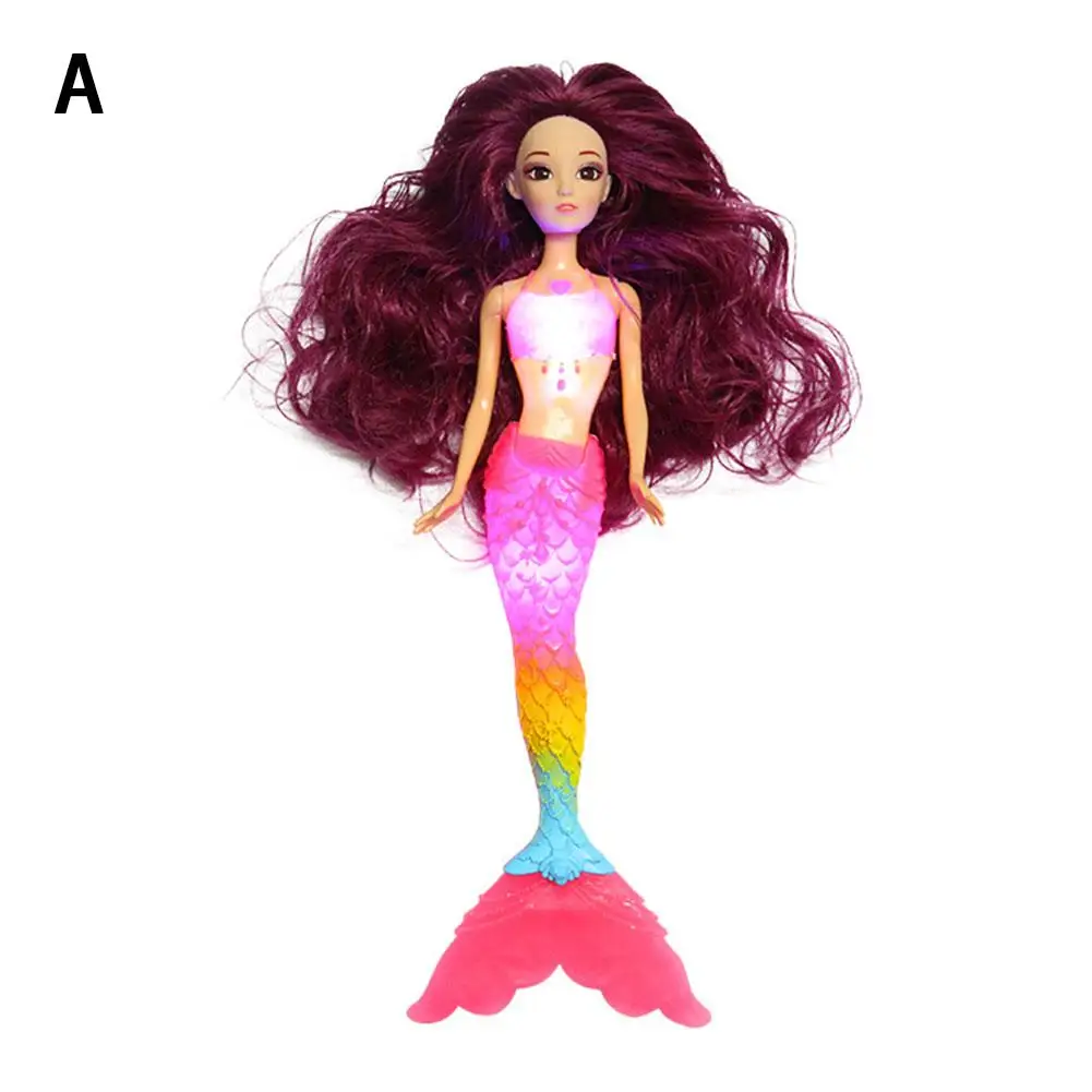 NEW Rainbow Lights Mermaid Music Dolls Toy For Girl Birthday Gifts Fashion Ariel Princess Mermaid Doll With LED Light