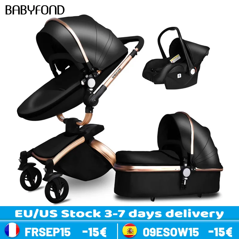 3 In 1 Baby Stroller High Landscape Luxury Stroller Winter Travel