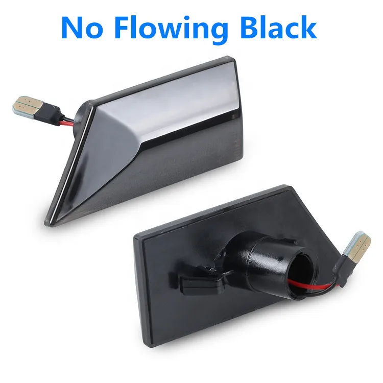 No Flowing Black Пара, 12 В, плавный светильник поворотного сигнала, Динамический светодиодный боковой маркер, боковой ретранслятор, светильник для Opel, для Vectra C, для Signum 02-08 - Испускаемый цвет: No Flowing Black