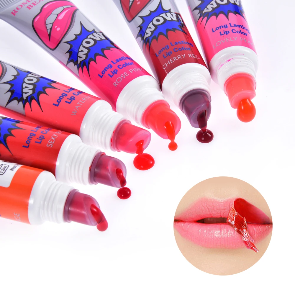Amazing 6 Colors Peel Off Liquid Lipstick Waterproof Long Lasting Lip