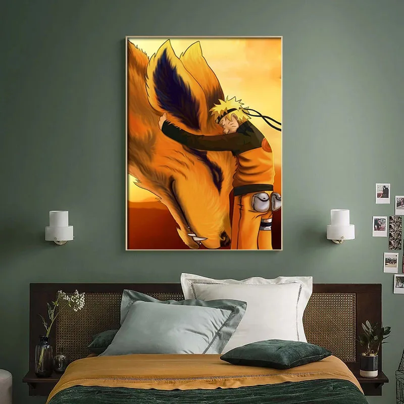 Peintures Anime Japonais Anime Poster Naruto Bijuu Kurama Kyuubi Toile  Peinture Mural Salon Salon Chambre À Coucher Picture Cudros Décoration Du  9,36 €