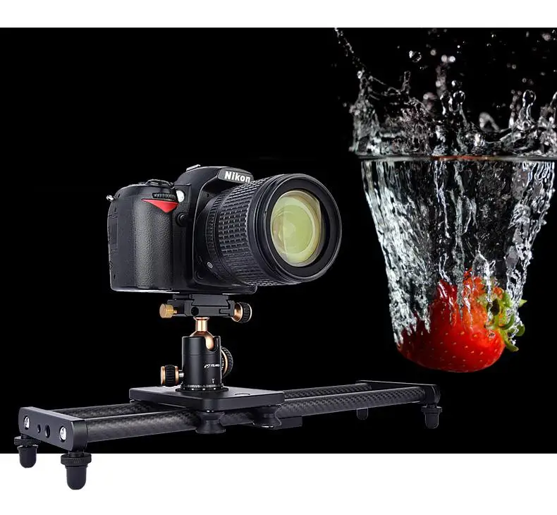 Бесшумный ползунок из углеродного волокна 40 см, портативная камера, записывающая тележка с 4 роликовыми подшипниками, видеосъемка r60