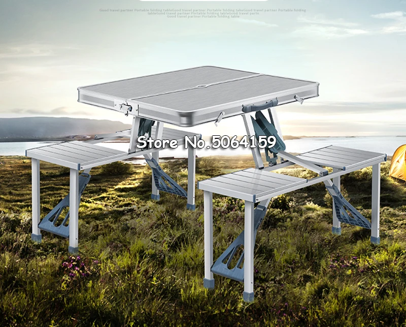 

Outdoor Folding Table Chair Camping Aluminium Alloy Picnic Table Waterproof Ultra-light Durable Folding Table Desk For BBQ