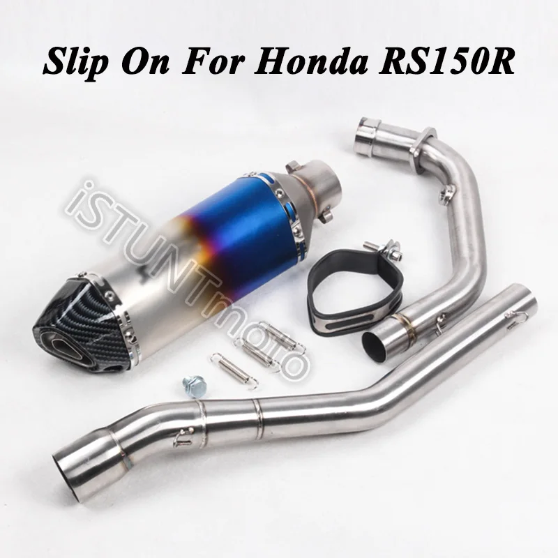 Slip On For Honda RS150R Motorcycle Full System Exhaust Modified escape moto Muffler Front Connection Link Pipe Tube