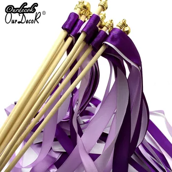 

20Pieces Wedding 3 Ribbons Confetti Twirling Stream Ribbon Sticks Wands with Bell Garland Party Favor Supplies 6 Colors