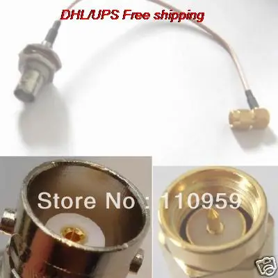 

DHL/EMS 100 pcs BNC Female with Nut Bulkhead SMA Male Right Angle RG316-A2