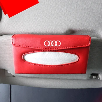 

1pcs For Audi b5 b7 b8 A3 A4 A4L A5 A6L C5 C6 RS4 RS5 Q3 Q5 Q7 TT styling Car Sun Visor Tissue Paper Box Seat Back Paper Napkin