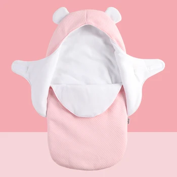 

Newborn Unisex Infant Swaddle Blankets Soft Thick Fleece Knit Baby Stroller Wraps Baby Sleep Bag Cartoon Sleep Sack 75x35cm