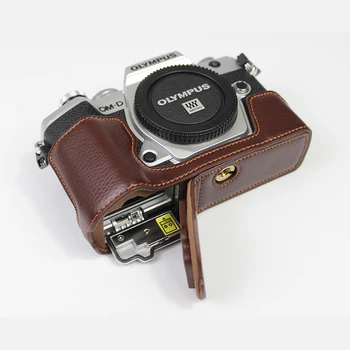 

Genuine Leather Case Camera bag For OLYMPUS OMD E-M5 MARK III EM5III E-M5III protective cover shell With Battery Opening