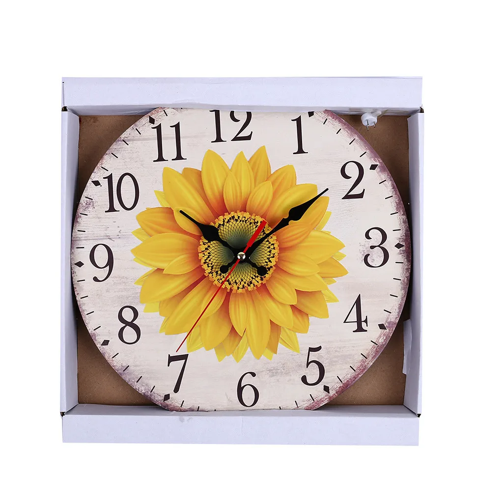 Kitchen Wall Clock Battery Operated Large Easy To Read Vintage Wooden Style For Home Decor Modern Minimalist Wall Clocks Simple