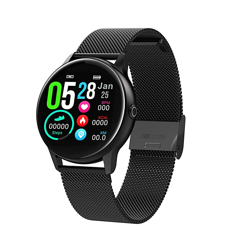 ESEED DT88 Смарт-часы для женщин ip68 Водонепроницаемый 1,22 дюймовый экран сердечный ритм кровяное давление для android ios samsung huawei часы - Цвет: Metal-Black