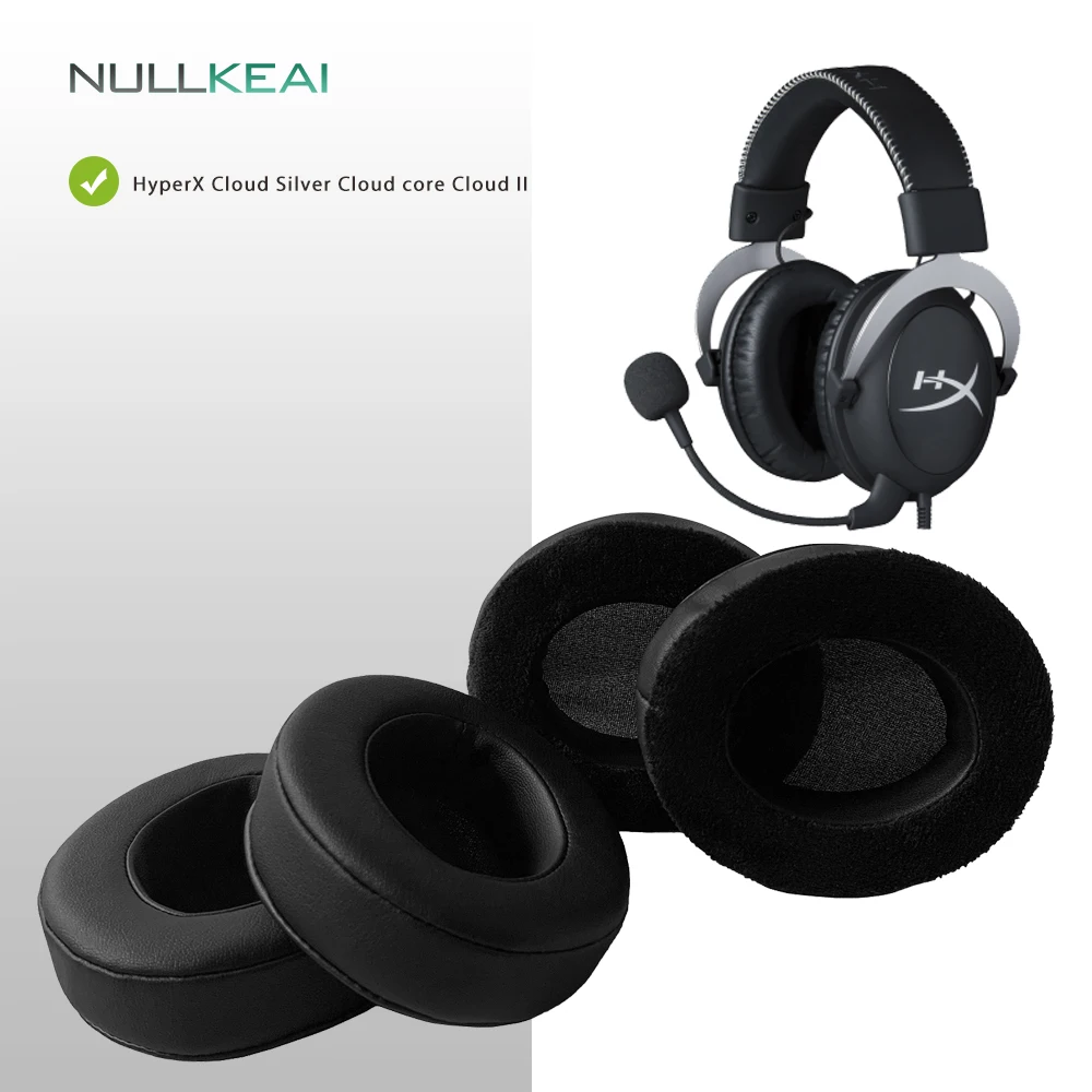 NULLKEAI Replacement Parts Earpads For HyperX Cloud Silver Cloud Core