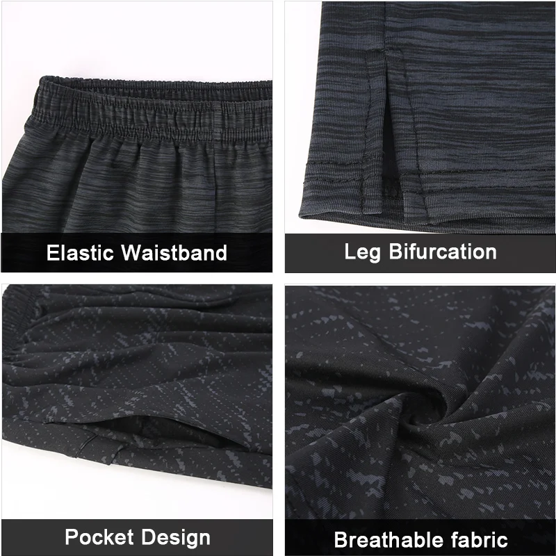 FANNAI Spandex Running Shorts Men Gym Shorts Men With Pocket Quick Dry  Fitness Sport Shorts Men Jogging Short pants men