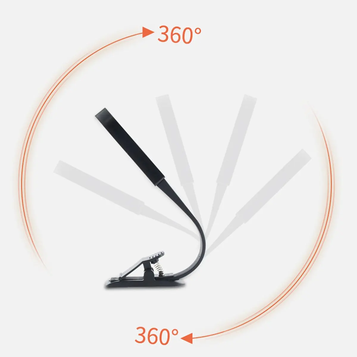 Rechargeable Book Light Reading Lamp Adjustable Brightness Flexible LED Light Dormitories Prevent Eye Clip-on LED Desk Lamp