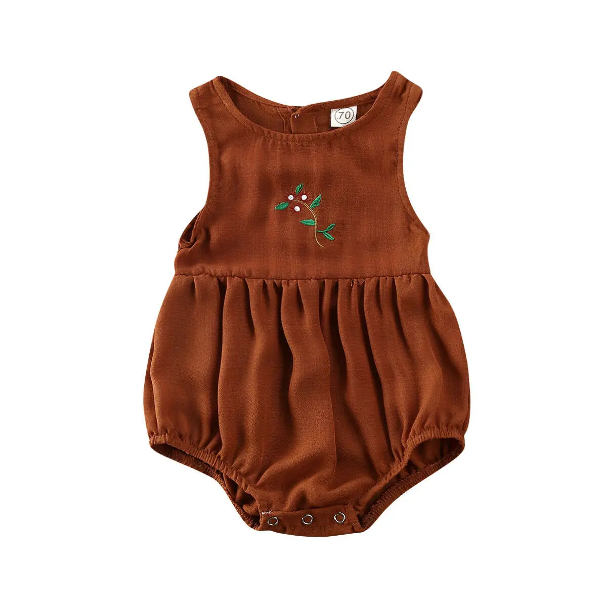 Embroidery Leaves Flower Clothes Newborn Kids Baby Girl Sleeveless Bodysuit Playsuit Outfits | Детская одежда и обувь