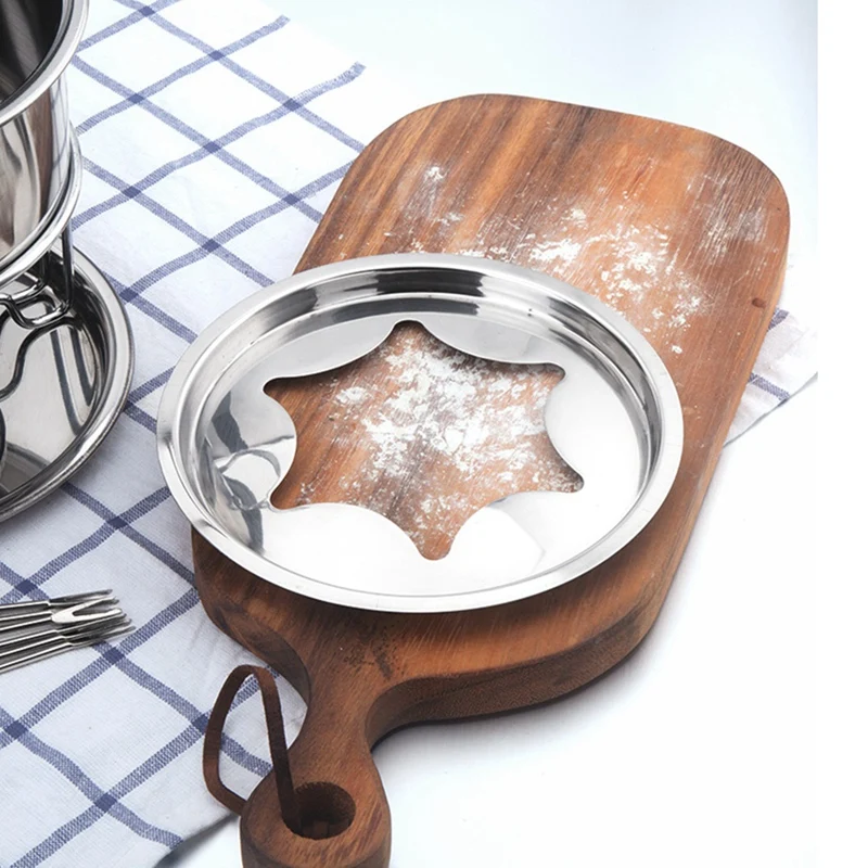 10-Piece Set Multifunctional Stainless Steel Ice Cream Chocolate Cheese Hot Pot Melting Pot Fondue Set Kitchen Accessories 10-Piece Set Multifunctional Stainless Steel Ice Cream Chocolate Cheese Hot Pot Melting Pot Fondue Set Kitchen Accessories