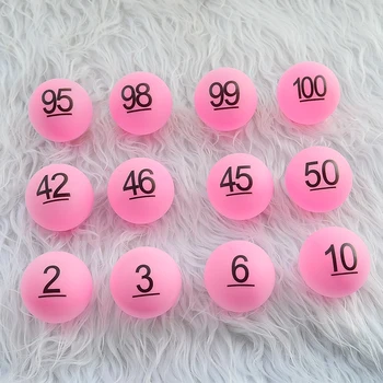 

digital number 1-100 Lottery balls 100pcs blue/red/pink/rose red pingpong game ball tendering Lottery ball