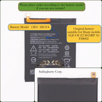 

Original battery suitable for SHARP mobile AQUOS Z2 SHARP A1 FS8002 with battery model HE314