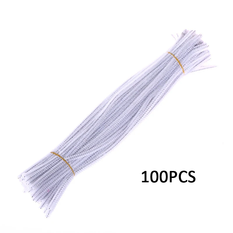 Color 6 100 шт 30 см Горячая очистка труб Дети DIY материал для детей ручной работы игрушки розовый зеленый синий фиолетовый синель очистители труб - Цвет: Color 6