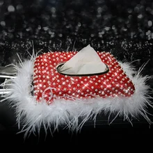 Роскошный кожаный чехол-держатель для салфеток с кристаллами и бриллиантами, чехлы для домашнего декора автомобиля