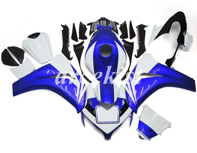 ABS инъекции мотоцикл обтекатели комплект Подходит для Honda CBR1000RR 2008 2009 2010 2011 1000RR 08 09 10 11 кузов комплект белого и синего цвета - Цвет: blue
