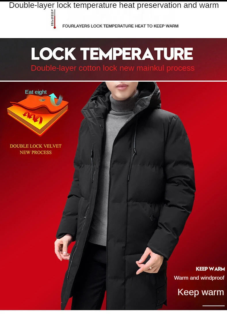 Men's Long Coat Large Size 7XL 8XL Winter Cotton Padded Jacket Oversize Husband Hood Parka Outerwear Thick Warm Windbreaker Male warm winter coats