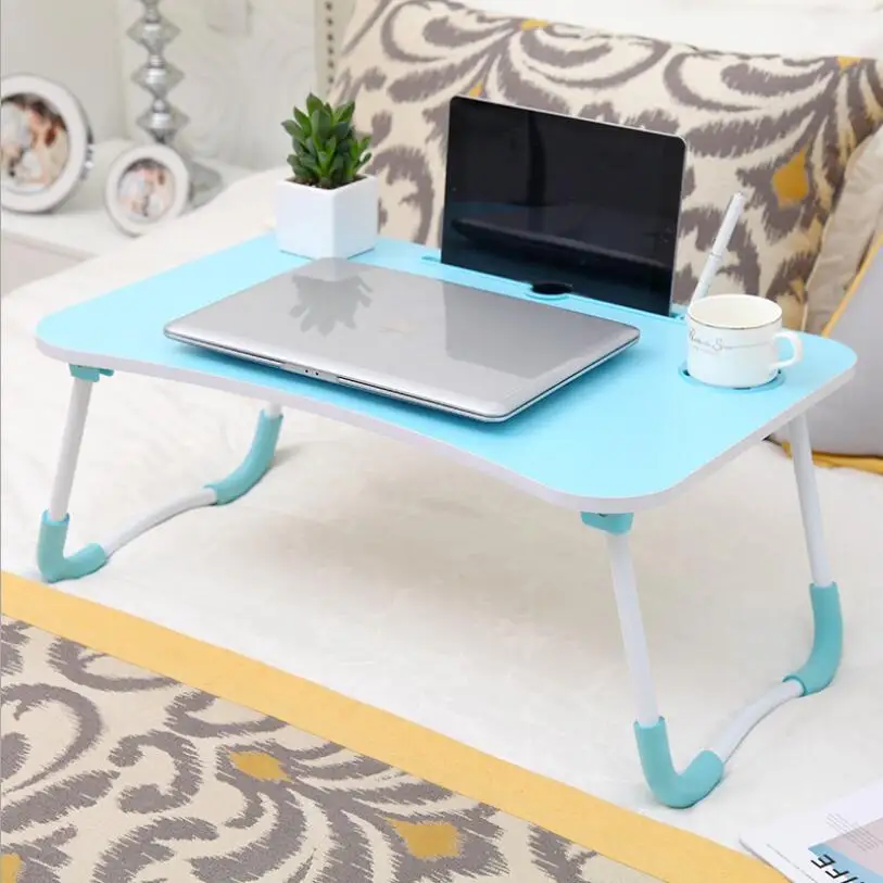  Foldable Laptop Table with Slot Hole подставка для ноутбука Portable Laptop Desk for Bed Sofa Study