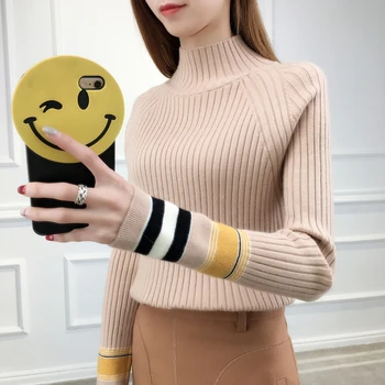 

2020 new Autumn bottoming sweater female foreign shortness of breath Korean version cultivating wild sweater winter the cents