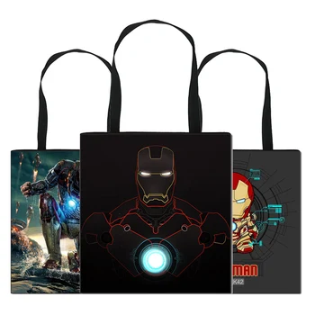 

Women's Tote Bag Large Beach Handbags Shopper Printed iron Man Polyester Reusable Ladies Designer Shopping Bags Eco Foldable T7