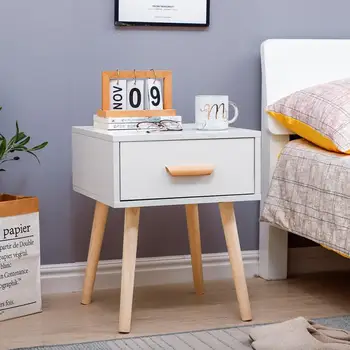 

Bedside Table Cabinet Bedroom Locker Economical Small Simple Coffee Apartment Bedroom Nightstands / French Delivery Modern