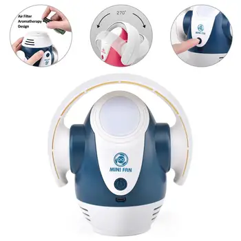 

Table Fan USB Mini Fan Humidify Cool Down 5-level Wind Speed Adjustment Bladeless Oscillating Desktop Fan For Car Home Office