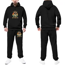 

Siberian Husky Tracksuit Set Mens Best Dog Dad Ever Siberian Husky Father's Day Winter Sweatsuits Male Sweatpants and Hoodie Set