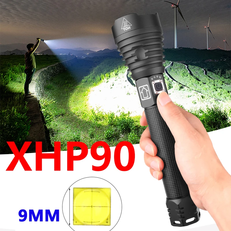 XHP90 Новое поступление самый мощный светодиодный фонарик usb зум фонарь 18650 26650