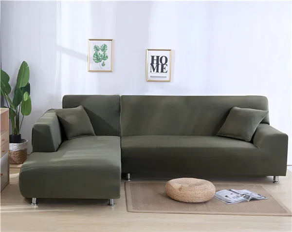 Требуется заказ 2 шт. дивана чехол для г-образного секционного углового шезлонга диван стрейч гостиной дивана Чехлы чехлов - Цвет: Army Green