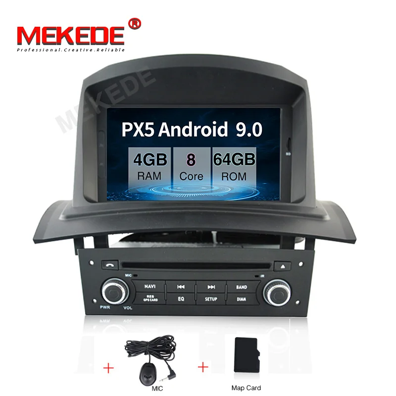 PX5 MEKEDE Android 9,0 четырехъядерный Автомобильный мультимедийный dvd-плеер для Megane II Fluence Megane 2 2002-2008 с аудио радио gps BT - Цвет: PX5