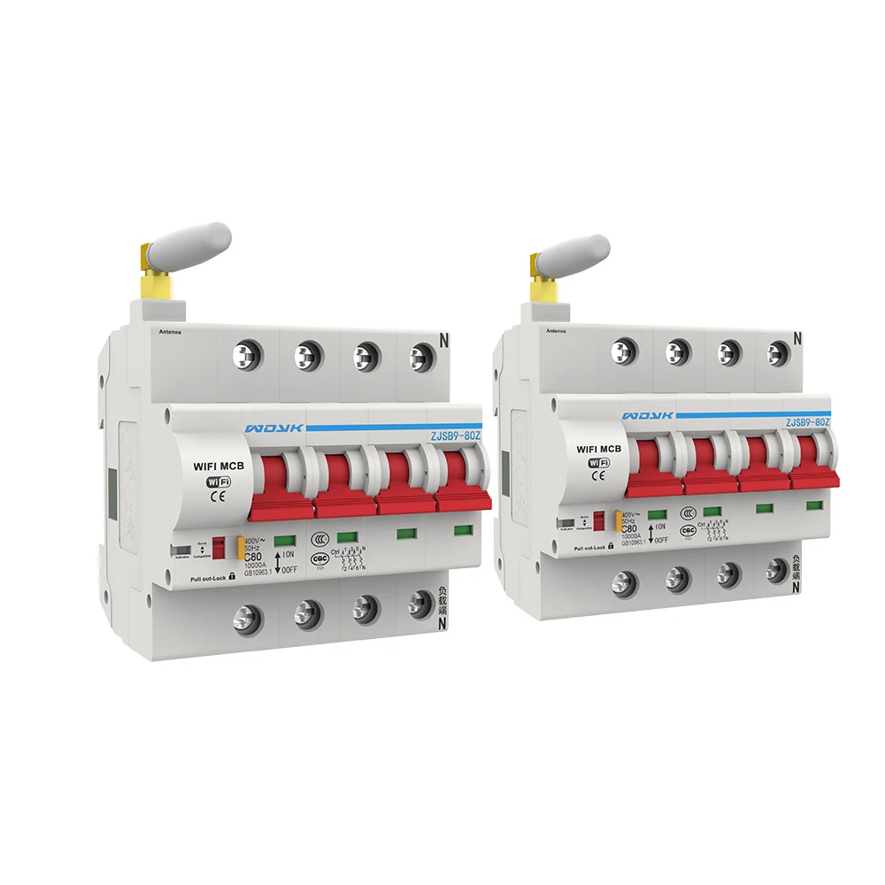 

2pcs 4P WiFi Smart Circuit Breaker overload short circuit protection with Amazon Alexa Google home for Smart Home