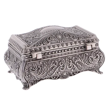 

Rectangle Jewelry Box Trinkets Container Flower Sculpture Collection Box