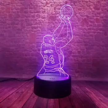 

Flashing 3D Nightlight Visual Illusion LED 7 Colors Changing Flash Light Kobe Bryant Figure 24 Model Toys