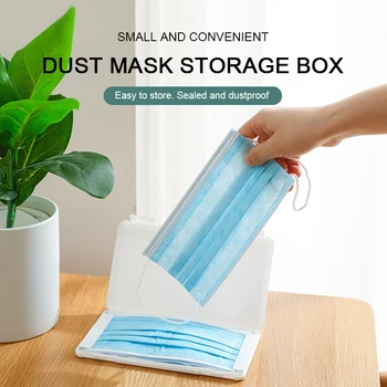 

Portable Face Mask Storage Box Moisture-Proof Mask Storage Case Face Shield Holder Disposable Mask Storage Case Box Organizer