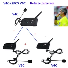 2 pçs v6 + v4 vnetphone profissional futebol árbitro intercom sistema de comunicação bluetooth futebol árbitros fone de ouvido interfone