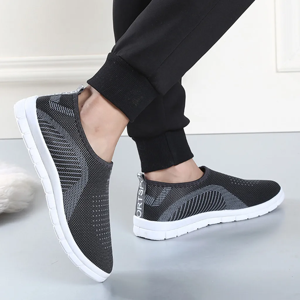 Летние мужские воздухопроницаемые кроссовки без шнуровки; модные повседневные теплые зимние Лоферы без застежки с круглым носком; прогулочная обувь